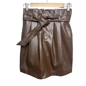 Kendall + Kylie faux leather brown mini skirt size S